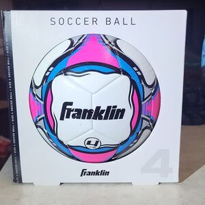 Franklin Size 4 Soccer Ball White Pink Blue Black Model 1250737449